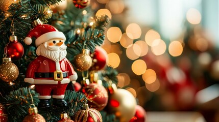 Christmas tree with Santa Claus decoration