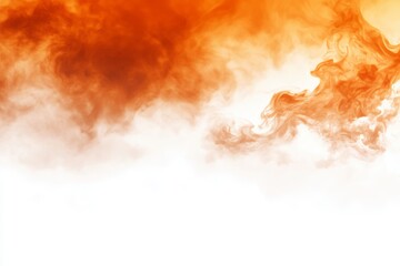 Aufkleber - Isolated orange fog or smoke effect on transparent white background. Steam explosion special effect. Effortless texture of steam, fog, smoke for modern illustrations.