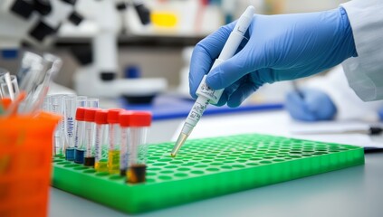 Aufkleber - A science laboratory test tube, a piece of lab equipment for medical research