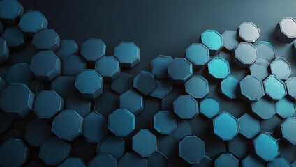 Wall Mural - hexagon blue abstract background with hexagonal geometric elements. medical, technology or science c