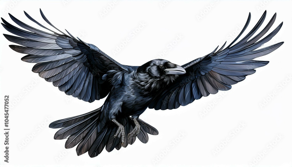 Crow Flying Fast crow in flight Stock Photo | Adobe Stock
