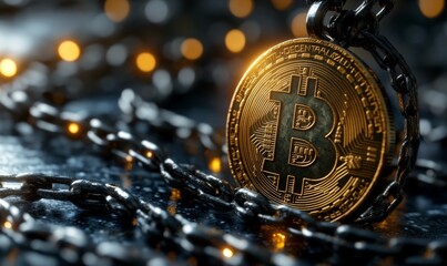 Wall Mural - digital currency transaction through blockchain networks, cryptocurrency and innovation, 3d illustra
