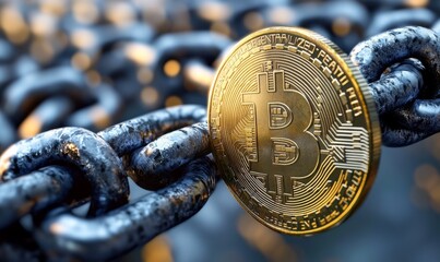 Wall Mural - digital currency transaction through blockchain networks, cryptocurrency and innovation, 3d illustra