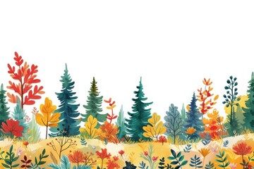 Wall Mural - Colorful forest backgrounds landscape outdoors.