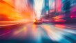 © zhou yan - Vibrant city street lights with motion blur in an abstract night cityscape. High-speed photography capturing blurred colorful lights and volumetric lighting on the streets of New York, Paris, and Lond