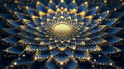 Beautiful Gold and Blue Mandala Design for Celestial Art Lovers