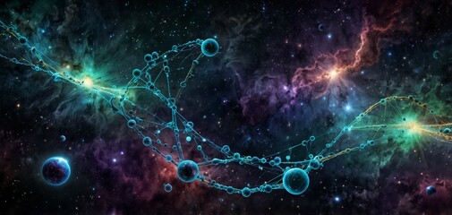 Wall Mural - science background showcasing a seamless blend of elements from various scientific fields. the desig