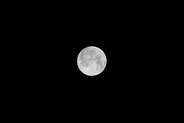 full moon in dark sky