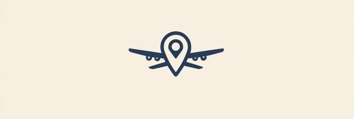 Leinwandbilder - An airplane graphic flies toward a map pin icon, illustrating the excitement of travel and exploring new destinations. Generative AI