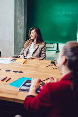 Wall Mural - Diverse group of businesspeople having official meeting