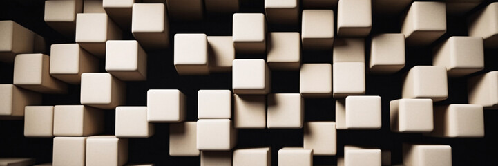 Canvas Print - Abstract Beige Cubes