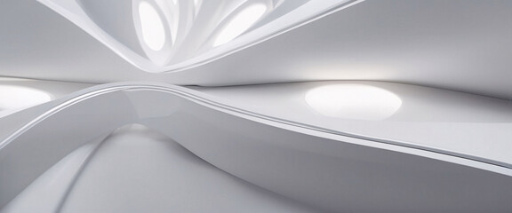 Canvas Print - Abstract White Interior Design