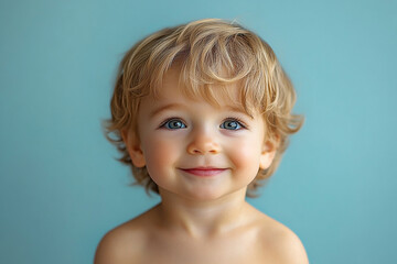 portrait of an white little boy with a smile