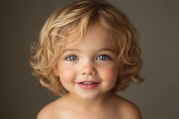 portrait of an white little boy with a smile