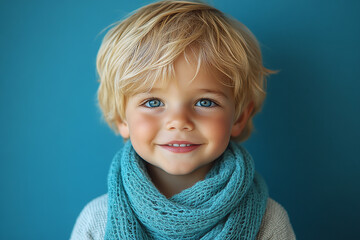 portrait of an white little boy with a smile