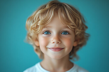 portrait of an white little boy with a smile