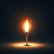 © Kai - Spark of Hope Burning Matchstick in Darkness with Dust
