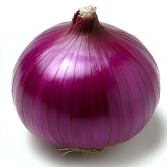 Wall Mural - A single red onion isolated on a white background.