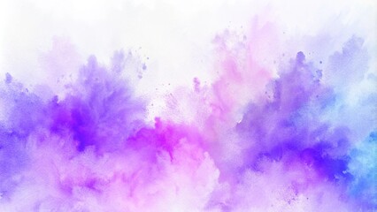 Wall Mural - Hand painted watercolor texture. Abstract blue and lilac color splash on a white background. Purple watercolor background for your design, watercolor background concept