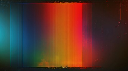 Poster - An abstract night sky scene featuring a stunning aurora borealis with gradient colors transitioning from dark blue to red, and red to green. The scene is enhanced by a soft yellow light effect and gra