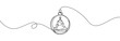 © Tally 18 - Christmas ball one line icon. Simple one continuous line drawing of  christmas bauble with christmas tree inside isolated on white background.Holiday christmas decoration.