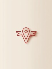 Aufkleber - An airplane graphic approaches a map pin icon, illustrating travel and exploration to various destinations around the world. Generative AI