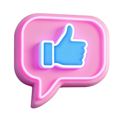thumb up like icon. ui / ux pink blue