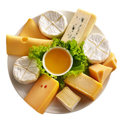 Canvas Print - mixed cheese platter AI generated transparent PNG