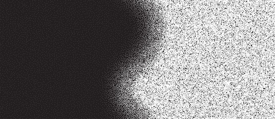 Fototapete - Abstract art background waves with dots. Stipple effect with chaotic noise.