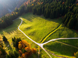 Aerial view of Malga Glazzat bassa