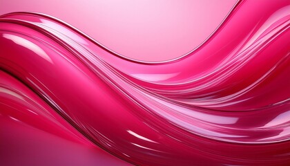 Wall Mural - abstract pink background with curved glass shape and fluid lines bright colored wallpaper for presen