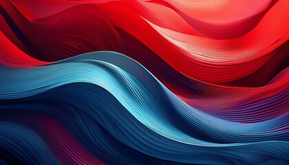 Wall Mural - abstract red and blue wave background