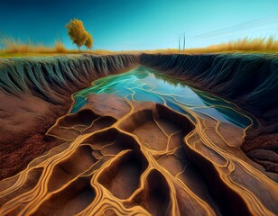 Wall Mural - geological subsurface soil and groundwater