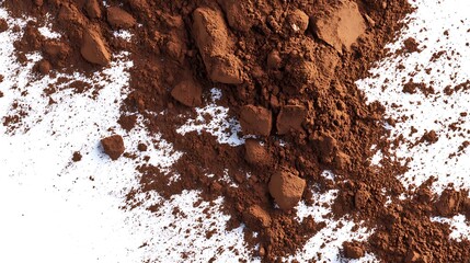 Ground Coffee Powder Isolated on White Background