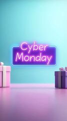 Wall Mural - Cyber monday - website banner shopping background 
