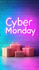 Wall Mural - Cyber monday - website banner shopping background 