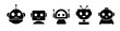 © Богдан Скрипник - Sets of black robot smiling face icon. Futuristic cute help bots in minimalistic style.