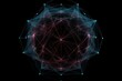 © dee-nesia - abstract geometric pattern with interconnected lines and dots illustration on black bakcground
