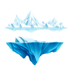 Iceberg - Set of transparent PNG Icebergs - large and wide shapes