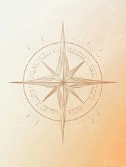 Fototapete - A geometric compass rose design showcases sharp, clean lines and a central point, representing direction and guidance in visual form. Generative AI