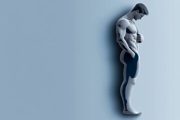Poster - Simple line art of a person standing firm against adversity, showing strength and calm self-respect in a minimalist style