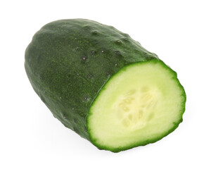 Poster - Piece of fresh cucumber isolated on white