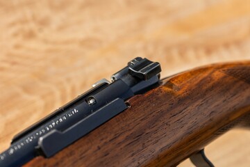 detail close up photo of rifle