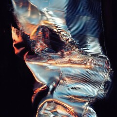 Wall Mural - abstract light reflections: captivating metallic and fluid textures in motion