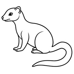 Wall Mural - Outline vector Mongoose line art vector illustration