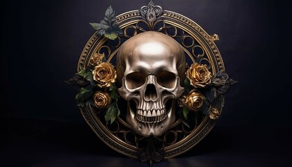 Gothic Skull Centerpiece on dark background