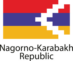 Wall Mural - The flag of the Nagorno-Karabakh Republic features a stylized image of the Armenian alphabet, with the letters 'N' and 'K' forming the shape of a cross, symbolizing the nation's Christian heritage. 