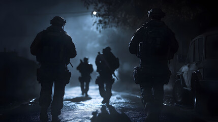 Wall Mural - Nighttime operation