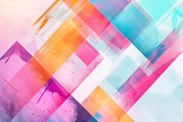 Wall Mural - Colorful, multi-colored background with a pink and blue stripe. The background is made up of squares of different colors