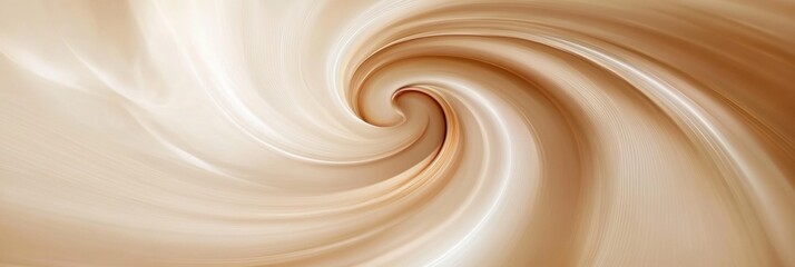 Fototapete - Soft tea swirl shapes blend in muted tones, evoking a calming atmosphere that brings nature's warmth into focus. Generative AI
